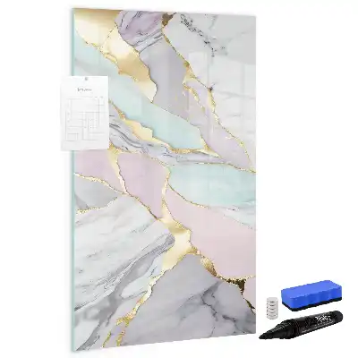 Pizarra magnética de cristal diseño de mármol decorativo