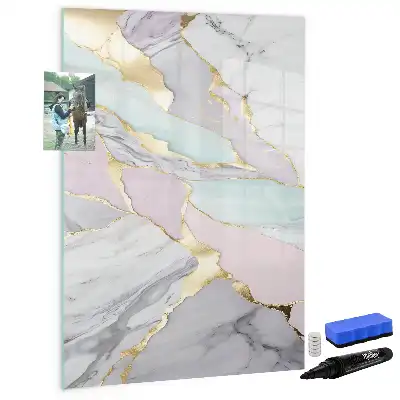 Pizarra magnética de cristal diseño de mármol decorativo
