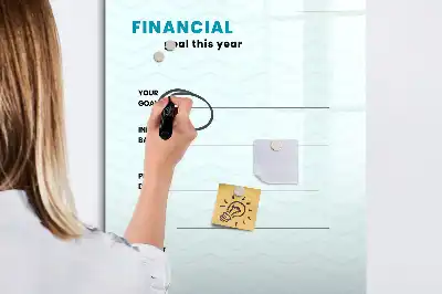 Pizarra magnética de cristal borrable planificador financiero