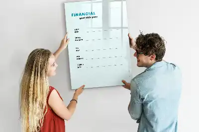 Pizarra magnética de cristal borrable planificador financiero