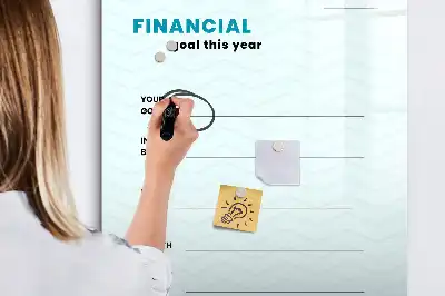 Pizarra magnética de cristal borrable planificador financiero