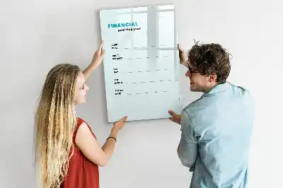 Pizarra magnética de cristal borrable planificador financiero