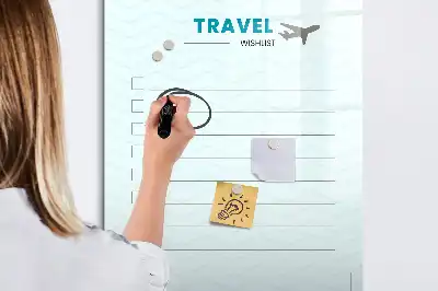 Pizarra magnética borrable de cristal planificador de viajes