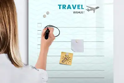 Pizarra magnética borrable de cristal planificador de viajes