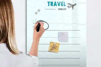 Pizarra magnética borrable de cristal planificador de viajes