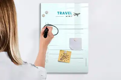 Pizarra magnética borrable de cristal planificador de viajes