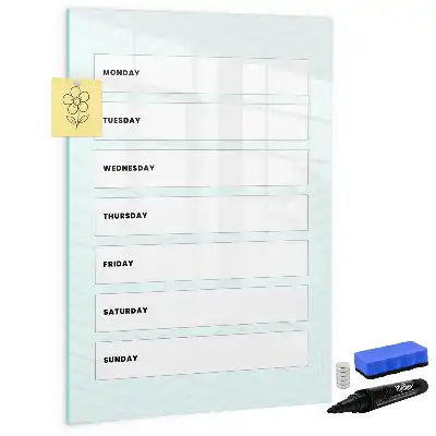 Planificador semanal pizarra magnética decorativa con rotulador