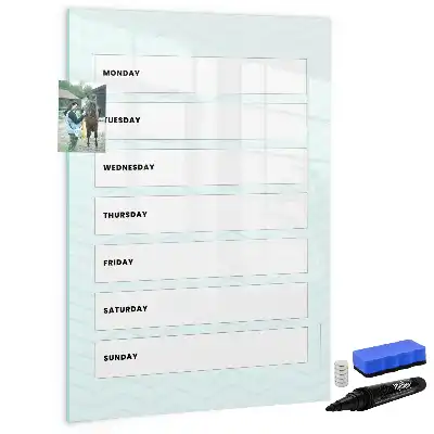 Planificador semanal pizarra magnética decorativa con rotulador
