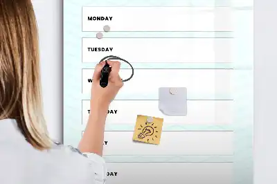 Planificador semanal pizarra magnética decorativa con rotulador