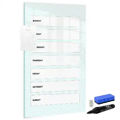 Planificador semanal pizarra magnética decorativa con rotulador