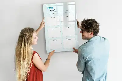Pizarra magnética borrable de cristal planificador de objetivos