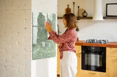 Pizarra magnética decorativa con rotulador con diseño de hojas grandes