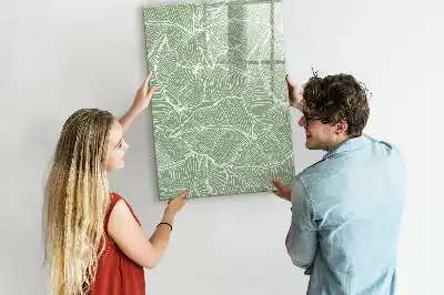 Pizarra magnética decorativa con rotulador con diseño de hojas grandes