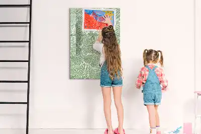 Pizarra magnética decorativa con rotulador con diseño de hojas grandes