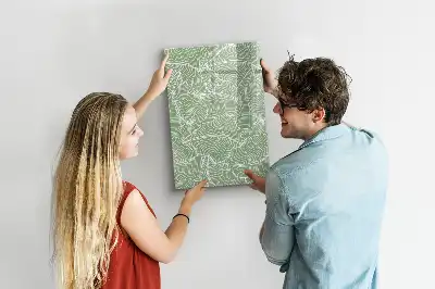 Pizarra magnética decorativa con rotulador con diseño de hojas grandes