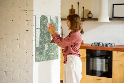 Pizarra magnética decorativa con rotulador con diseño de hojas grandes