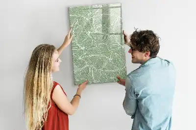Pizarra magnética decorativa con rotulador con diseño de hojas grandes