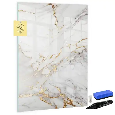 Pizarra magnética decorativa con diseño de mármol y rotulador