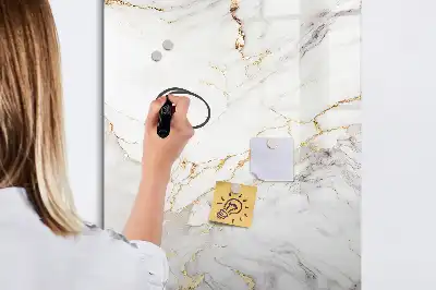 Pizarra magnética decorativa con diseño de mármol y rotulador