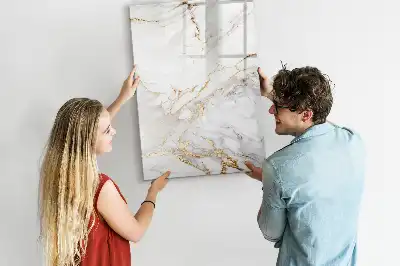 Pizarra magnética decorativa con diseño de mármol y rotulador