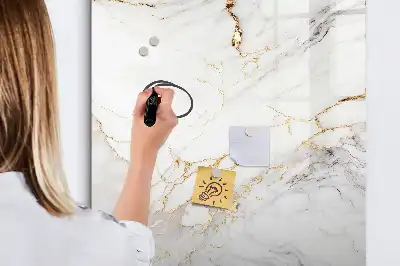 Pizarra magnética decorativa con diseño de mármol y rotulador
