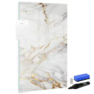 Pizarra magnética decorativa con diseño de mármol y rotulador