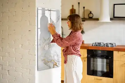 Pizarra magnética decorativa con diseño de mármol y rotulador