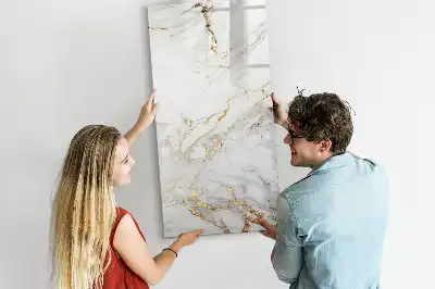 Pizarra magnética decorativa con diseño de mármol y rotulador