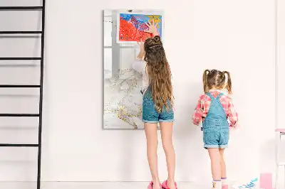 Pizarra magnética decorativa con diseño de mármol y rotulador
