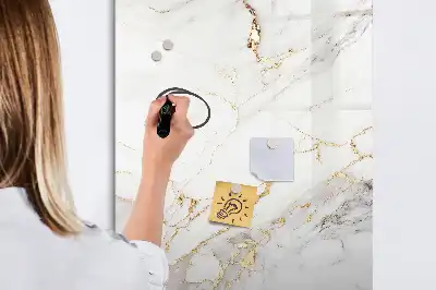 Pizarra magnética decorativa con diseño de mármol y rotulador