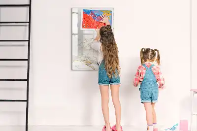 Pizarra magnética decorativa con diseño de mármol y rotulador