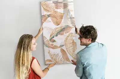 Pizarra magnética borrable de cristal con diseño de plumas de ave