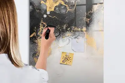 Pizarra magnética decorativa con rotulador diseño de abstracción de mármol