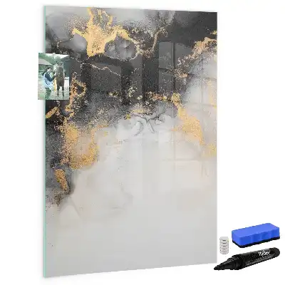 Pizarra magnética decorativa con rotulador diseño de abstracción de mármol