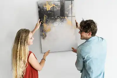 Pizarra magnética decorativa con rotulador diseño de abstracción de mármol
