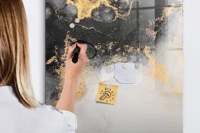 Pizarra magnética decorativa con rotulador diseño de abstracción de mármol