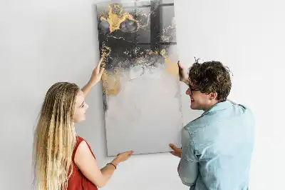 Pizarra magnética decorativa con rotulador diseño de abstracción de mármol