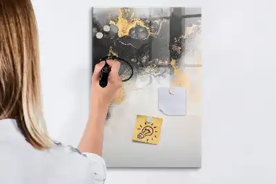 Pizarra magnética decorativa con rotulador diseño de abstracción de mármol