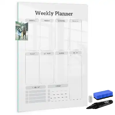 Planificador semanal pizarra magnética decorativa con rotulador