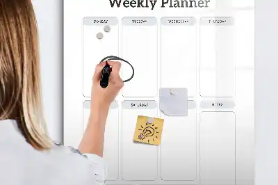 Planificador semanal pizarra magnética decorativa con rotulador