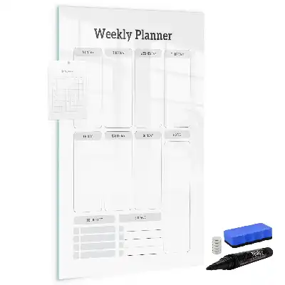 Planificador semanal pizarra magnética decorativa con rotulador