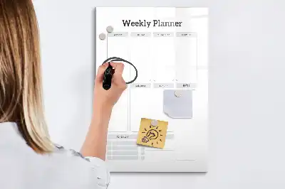 Planificador semanal pizarra magnética decorativa con rotulador
