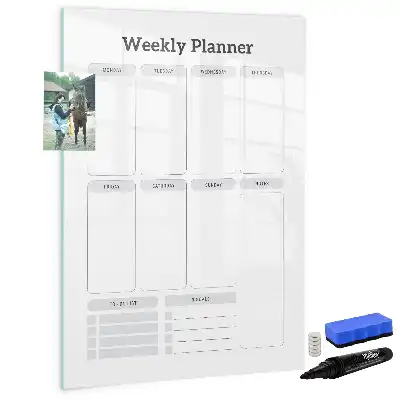 Planificador semanal pizarra magnética decorativa con rotulador