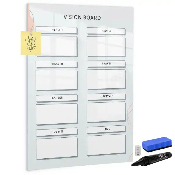 Pizarra magnética decorativa con rotulador incluida para tablero de visión