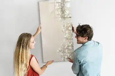 Pizarra magnética de cristal borrable diseño de flores delicadas
