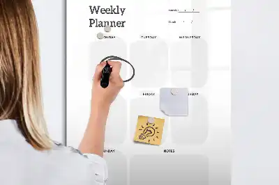 Pizarra magnética de cristal borrable planificador semanal