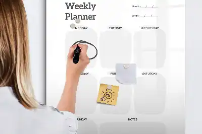 Pizarra magnética de cristal borrable planificador semanal