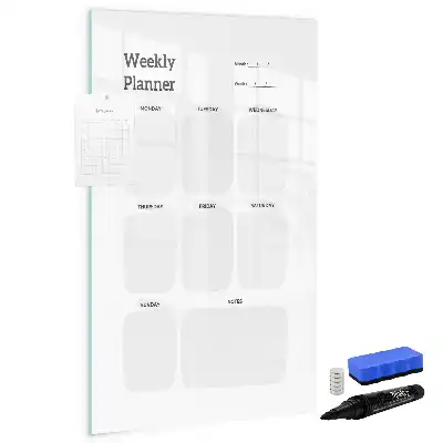 Pizarra magnética de cristal borrable planificador semanal
