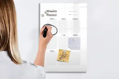 Pizarra magnética de cristal borrable planificador semanal