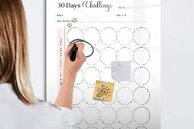 Pizarra magnética borrable de cristal diseño para reto de 30 días
